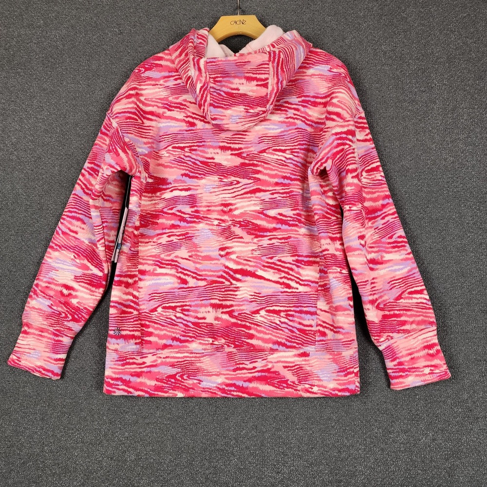 Athleta Girl Retroactive Oversized Hoodie‎ Pink Purple Ikat Fleece XL 14 NWT - Picture 7 of 11